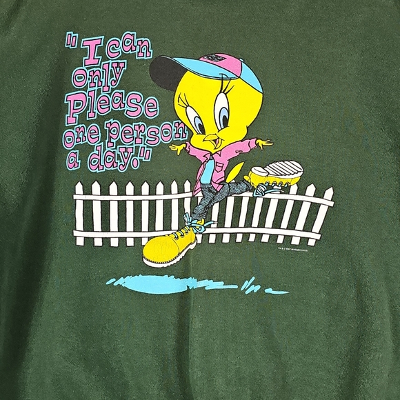 Vintage 1997 Looney Tunes Warner Brothers Tweety Bird XL Sweatshirt Unisex - Picture 3 of 13